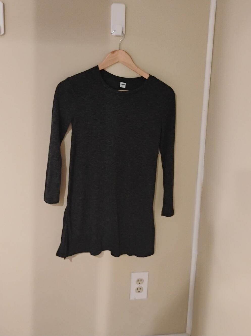 NWT Old Navy Gray Women's Ribbed Long Sleeve Tunic Top Sz XS